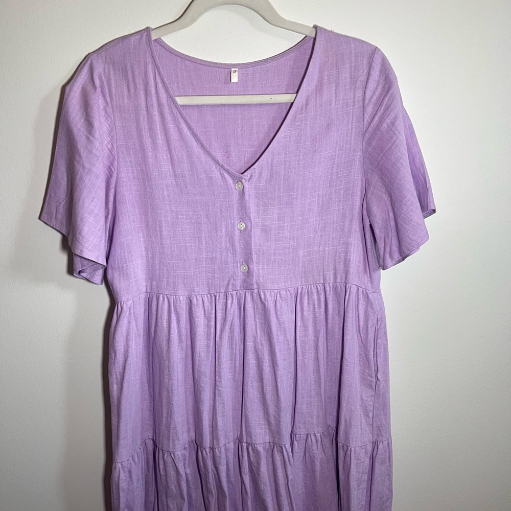 Purple Buttoned Dress